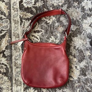 Coach red crossbody leather purse